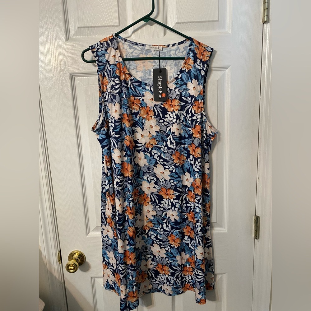 Summer Dress Women 2XL Beach Floral
Sundress Casual Pockets Boho…